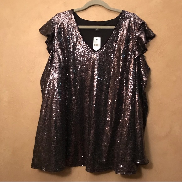 Lane Bryant Sequin Top - Plus Size - Picture 2 of 8